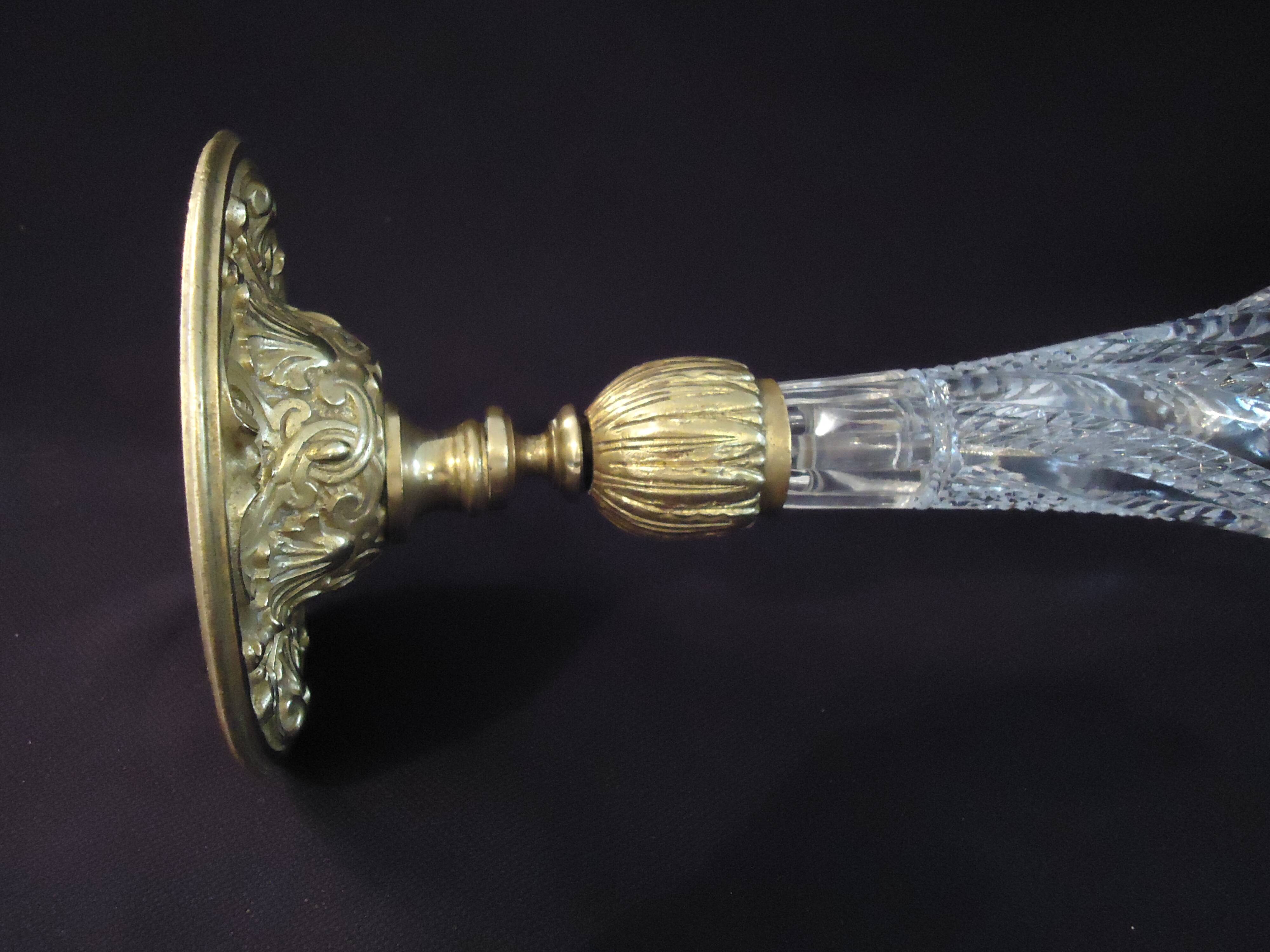 Cornet or tulip vase, centrepiece, Baccarat crystal 19th century