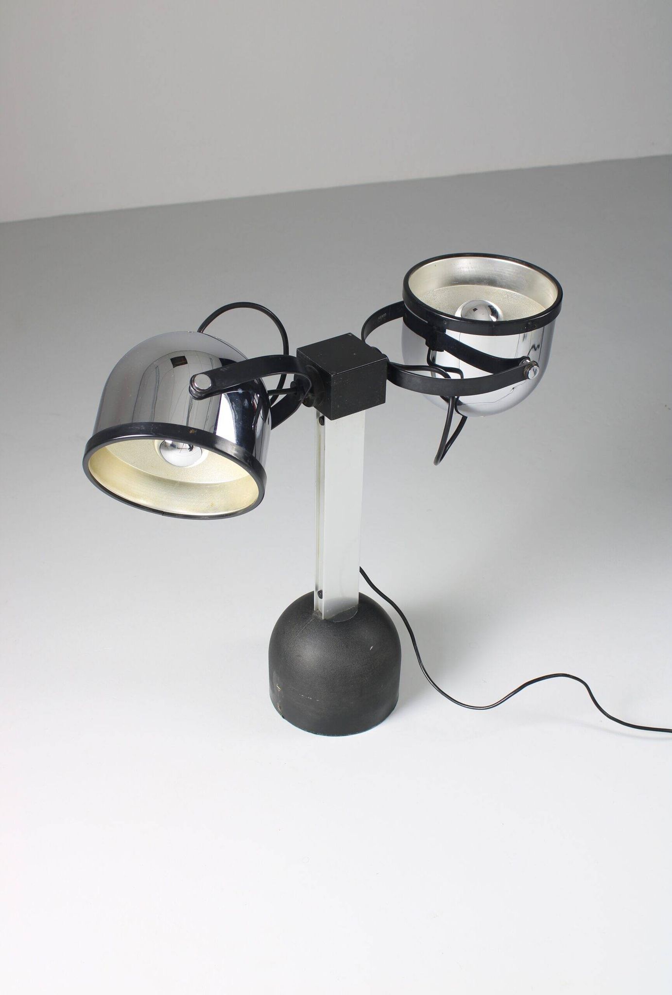 Silver Trepiù table lamp by Gae Aulenti & Livio Castiglioni for Stilnovo, 1971