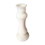 White opaline candle holder