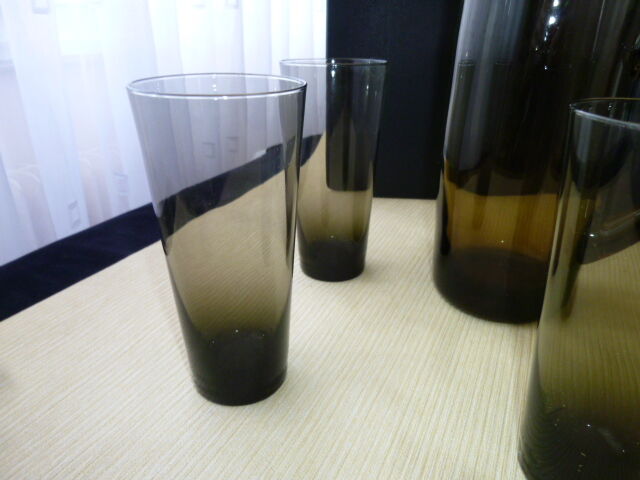 Vintage smoked glass orangeade service