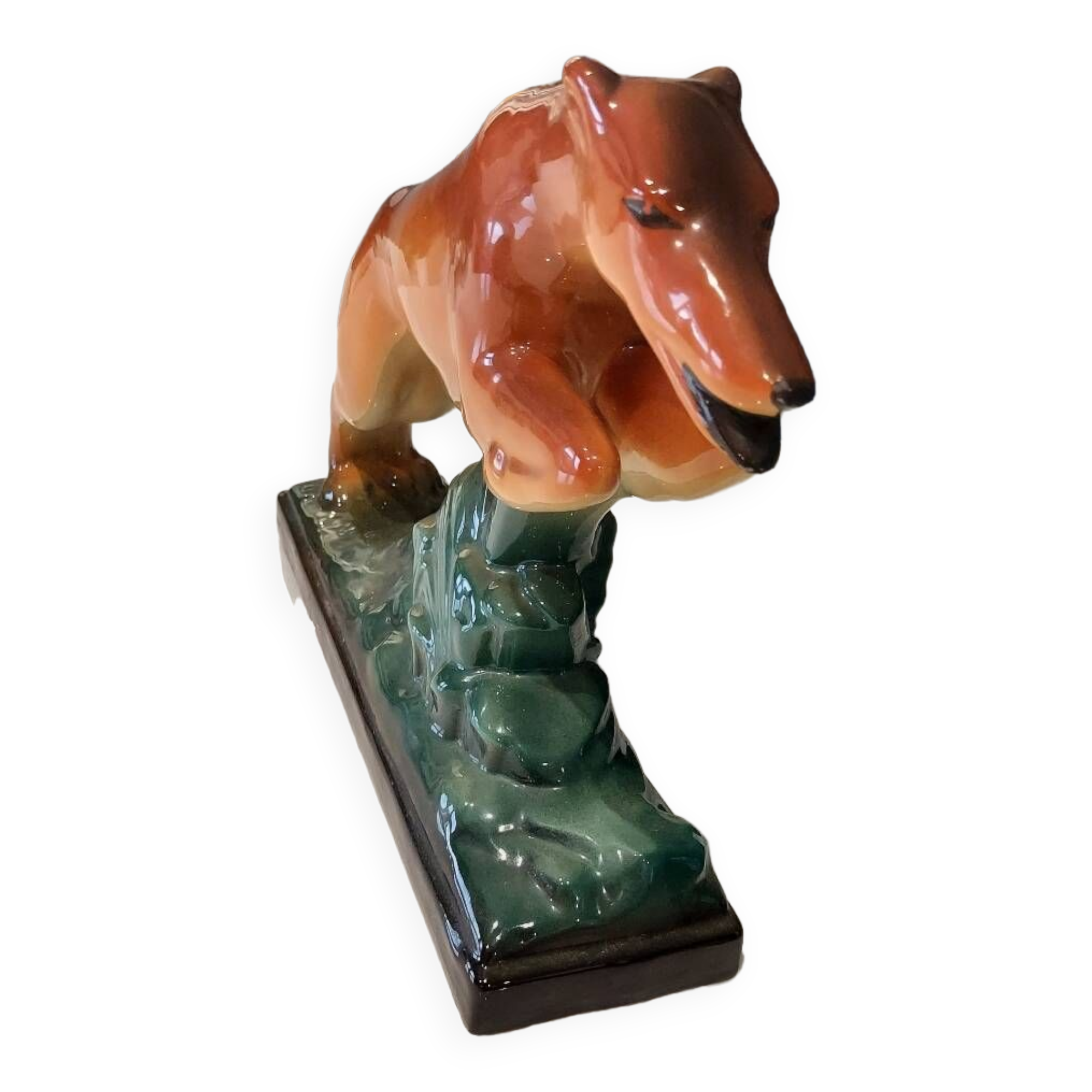 Art deco greyhound ceramic sculpture 1930s