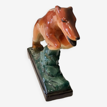 Art deco greyhound ceramic sculpture 1930s
