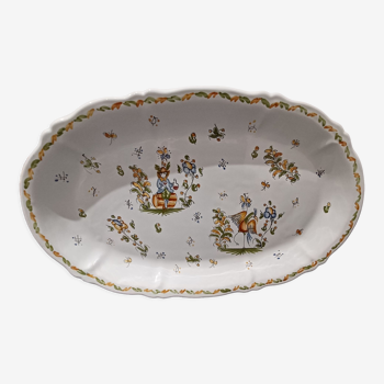 Oval dish Moustier decor