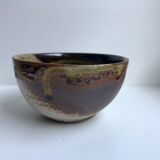 Small glazed pottery ceramic bowl signed 60s-70s