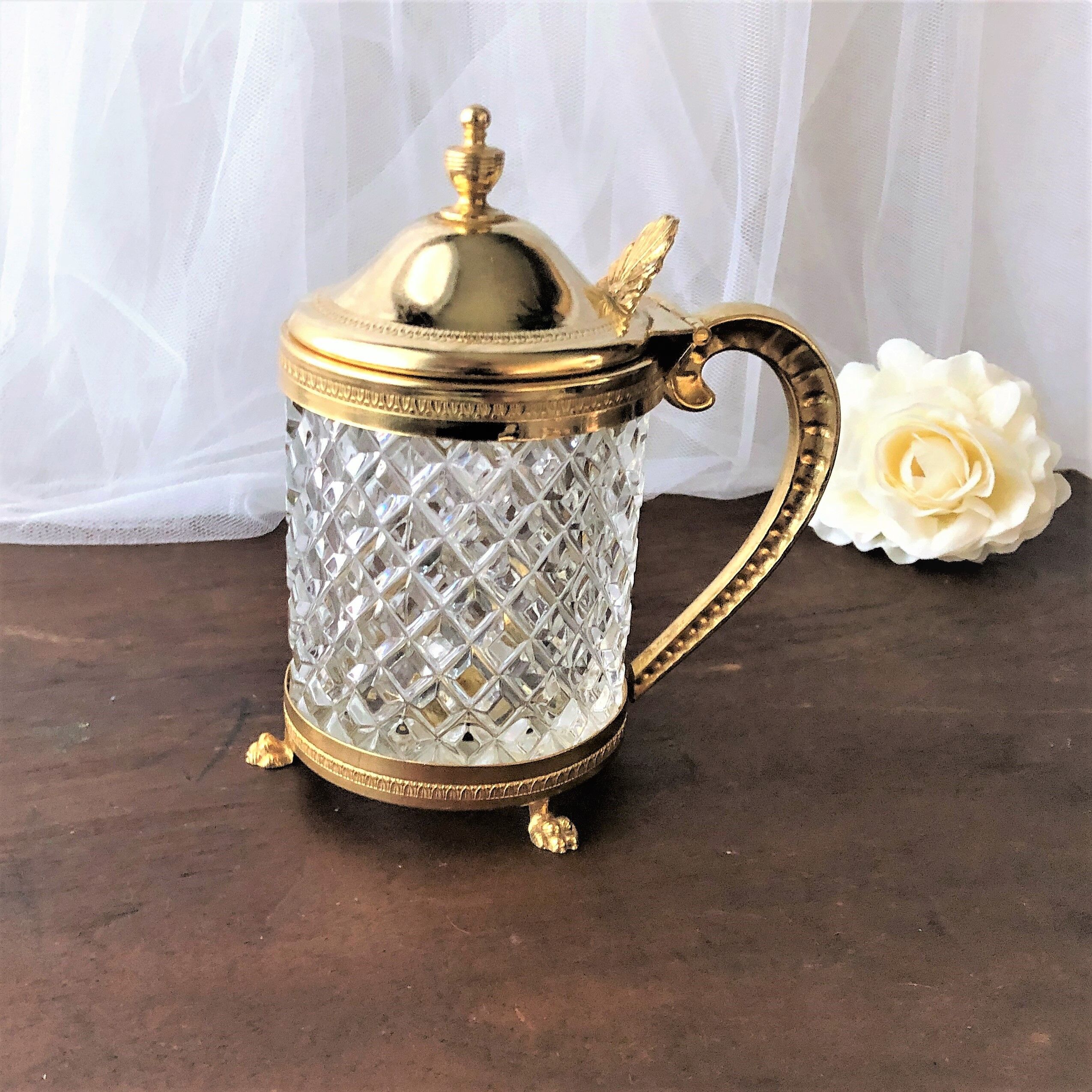 Candy box glass and brass