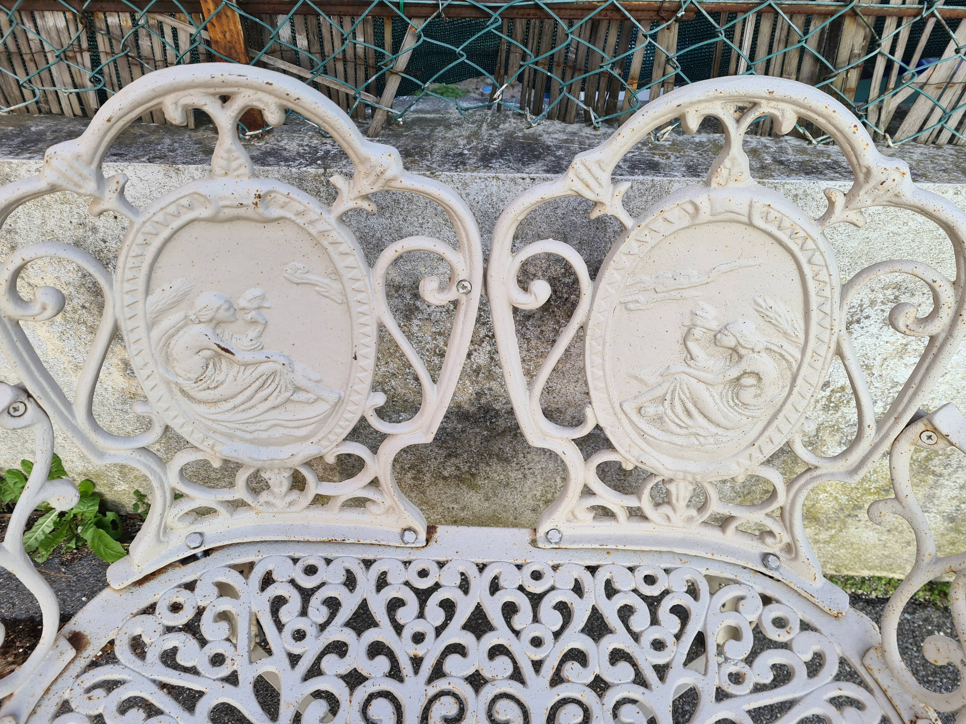 2-seater cast iron garden bench