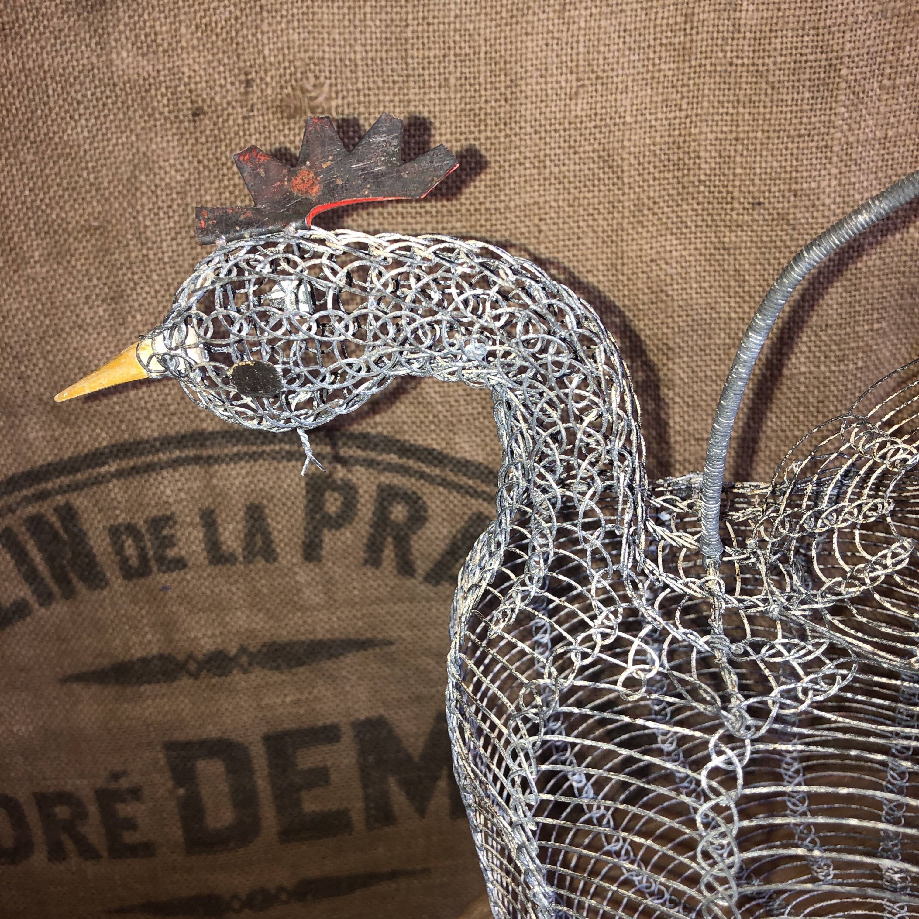 Old wire and mesh egg basket