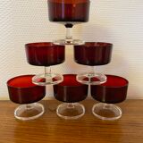 Set of 6 champagne glasses Sweden Ruby