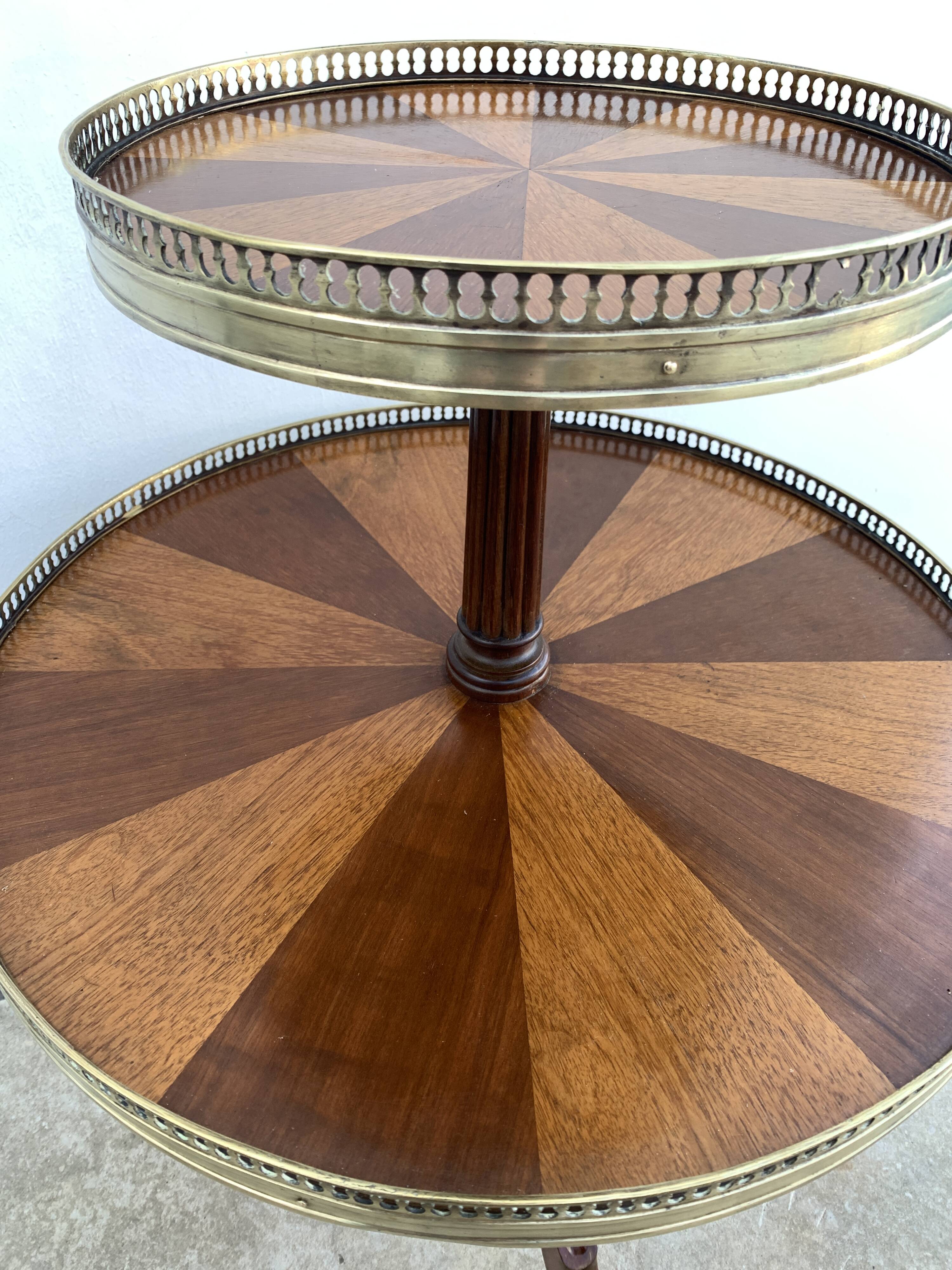 Late 19th century tripod pedestal table in wood marquetry