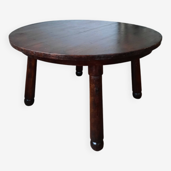 Round pine table by Georges Robert