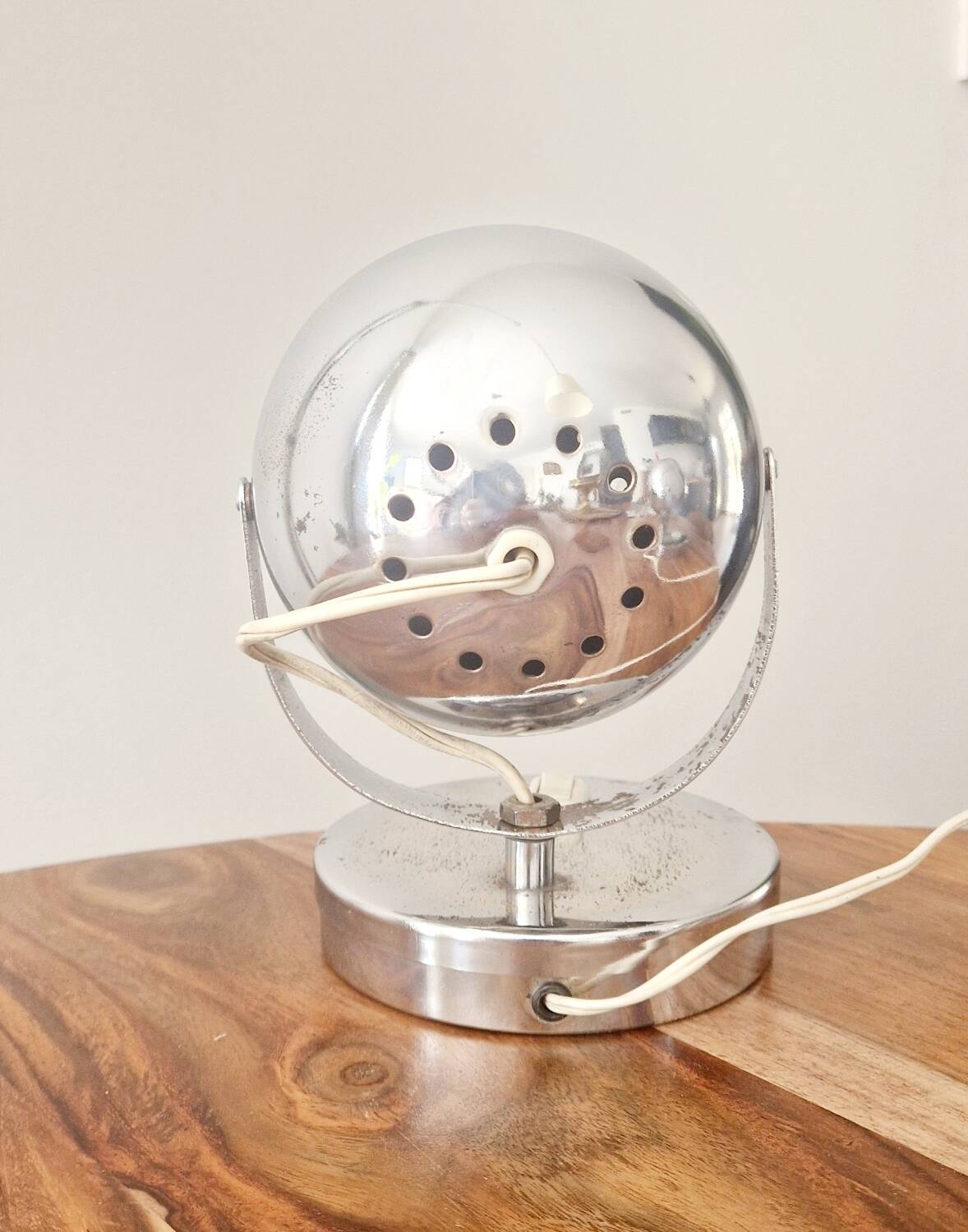 Pair of 1960s Space Age design chrome lamps