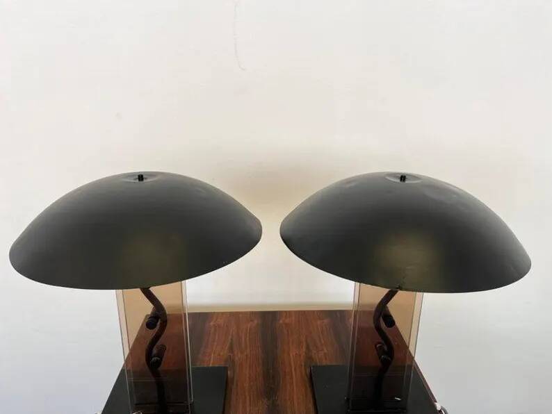 Pair of Big Design mid century Table Lamps by Kamenicky Senov, 1980s