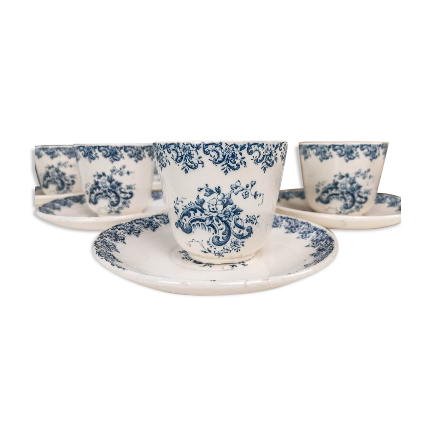 Gien earthenware coffee service, Terre de fer