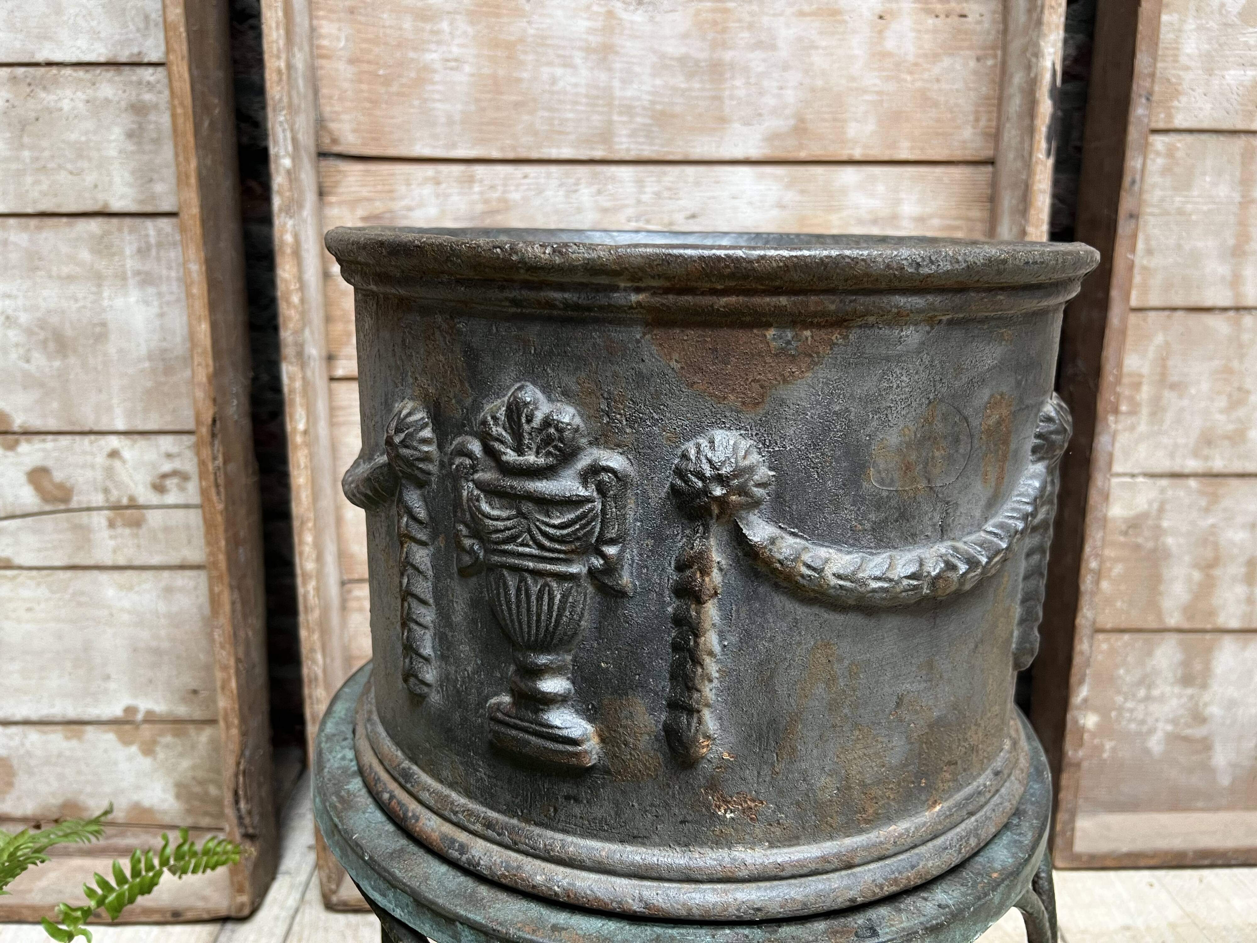 Pair of cast iron planters