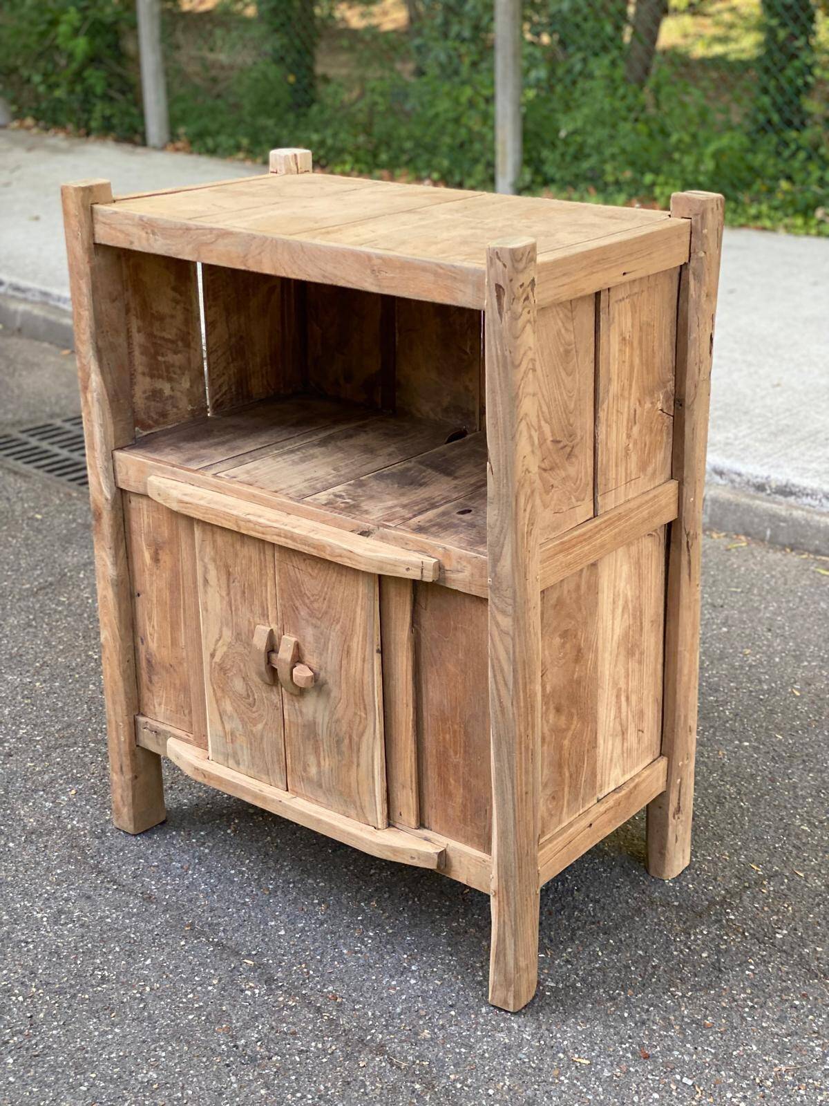 Small solid elm wardrobe - Shandong China around 1900