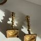 Pair of brass candle holders made in England