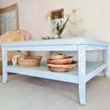 Blue square coffee table