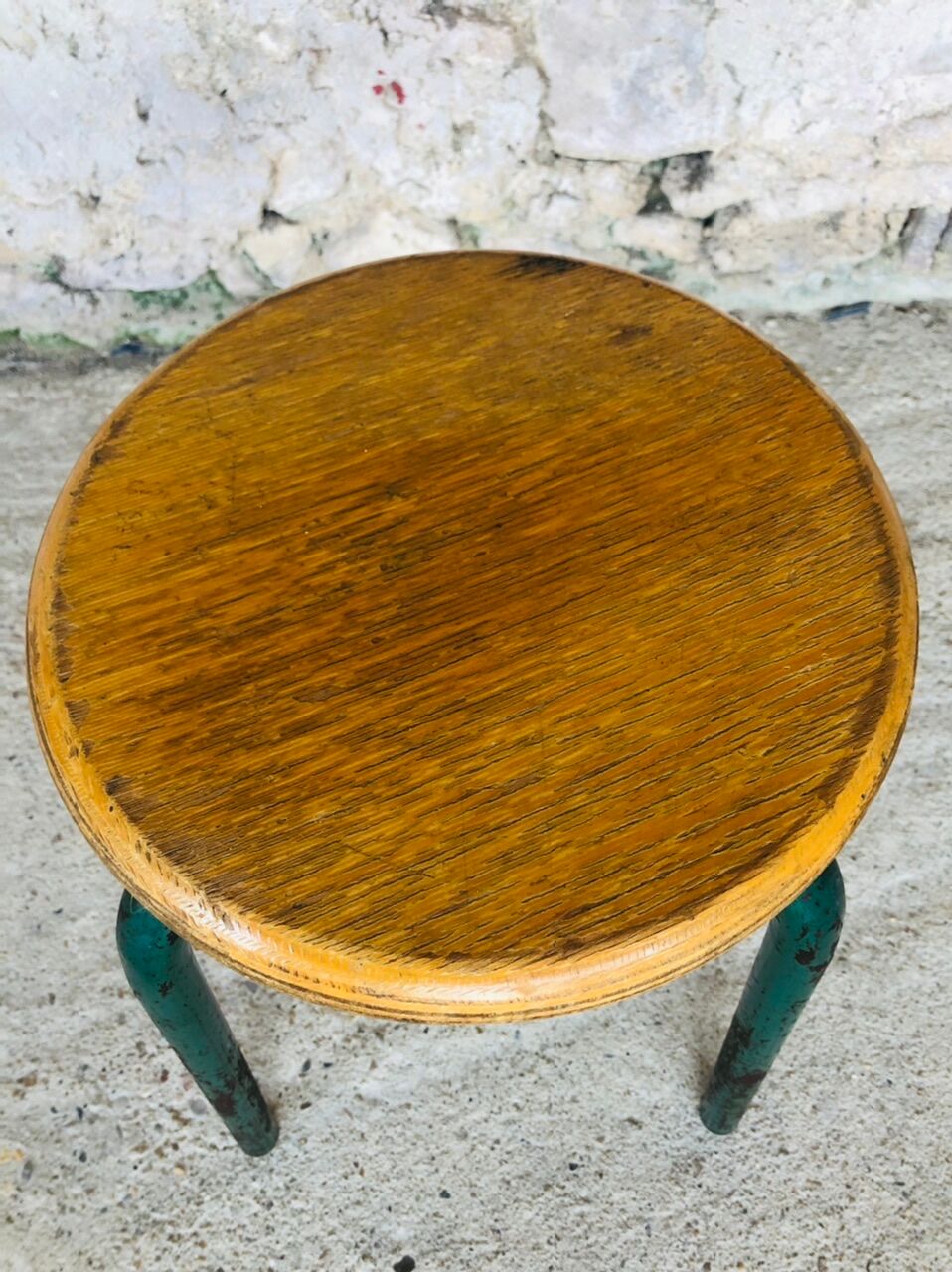 Vintage wood and metal stool circa 60's