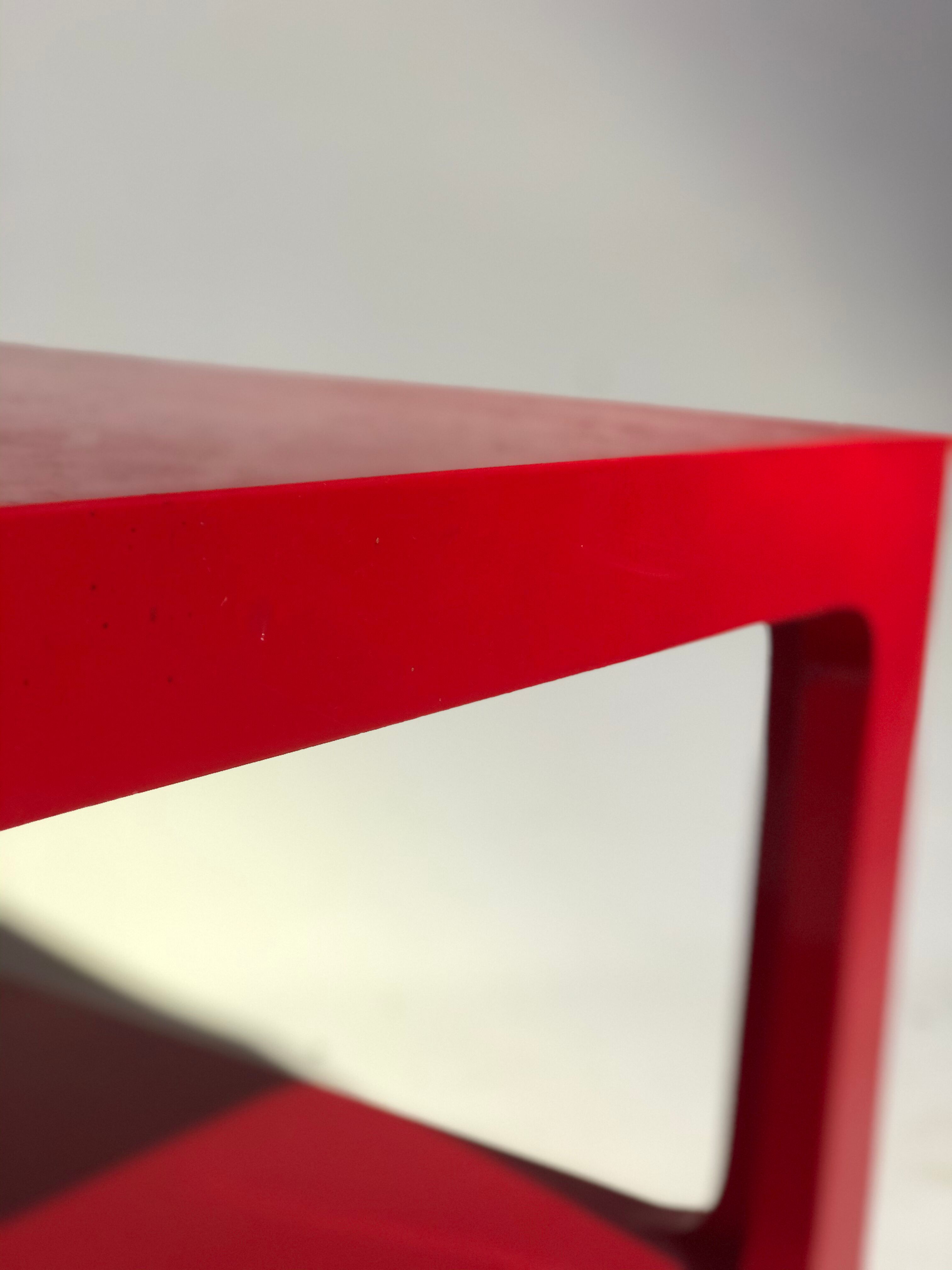 Coffee / side table lacquered red - vintage - 1970