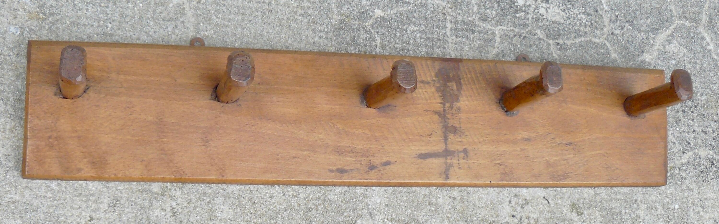 Coat rack brutalist wood folk art