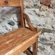 Grand banc ancien en bois avec dossier – fin XIXe siècle, pin et chêne