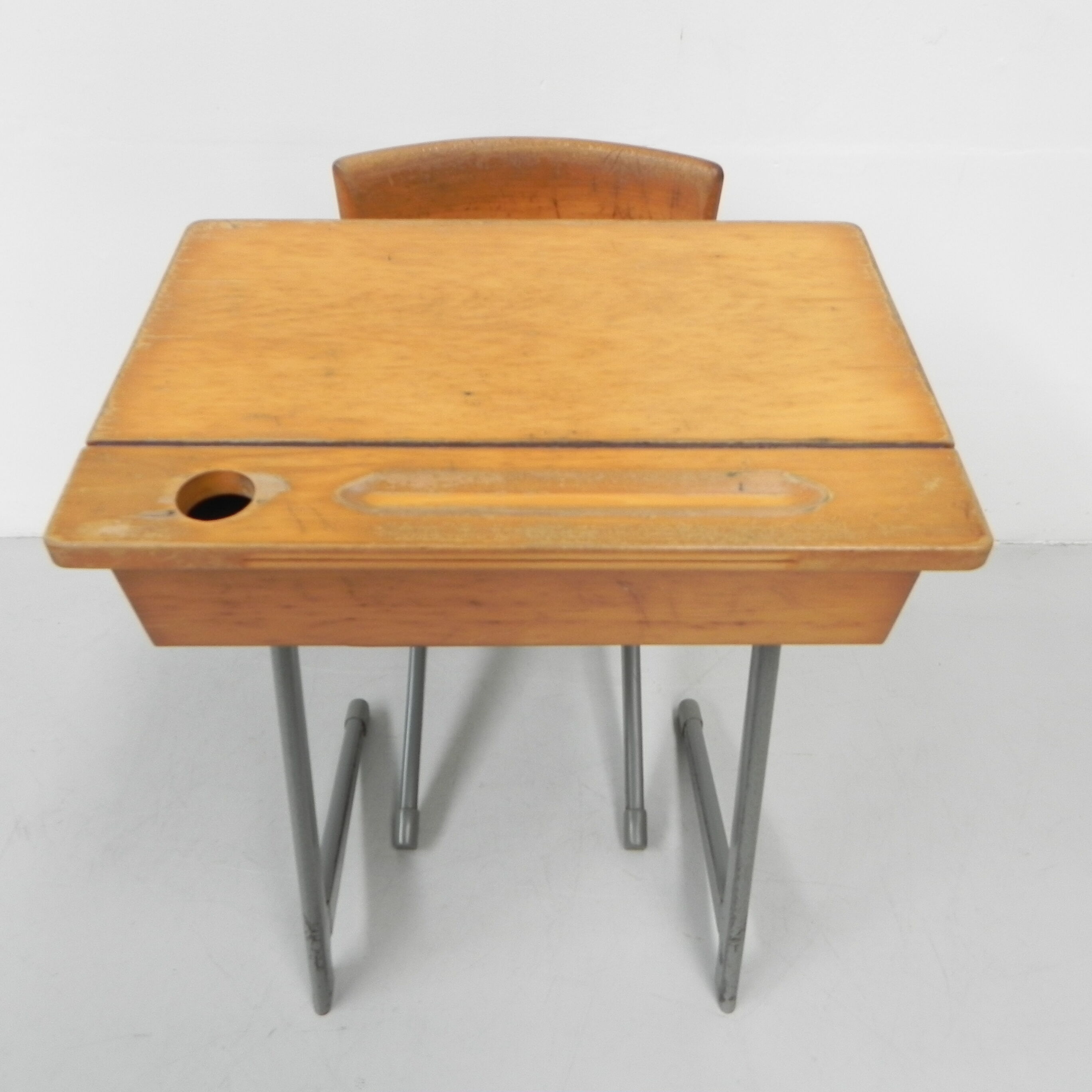 Desk and chair, industrial