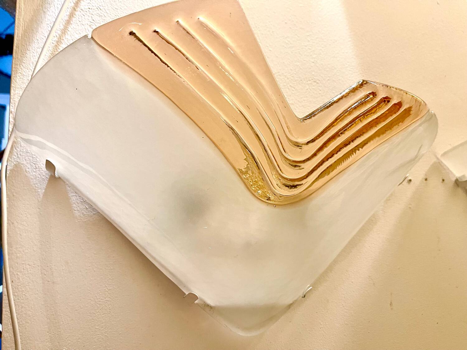 La Murina pair of Murano glass wall lights, Italy 1980