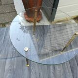 Table low glass and brass 50s