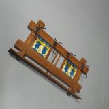 Art Nouveau wall coat rack with tiles