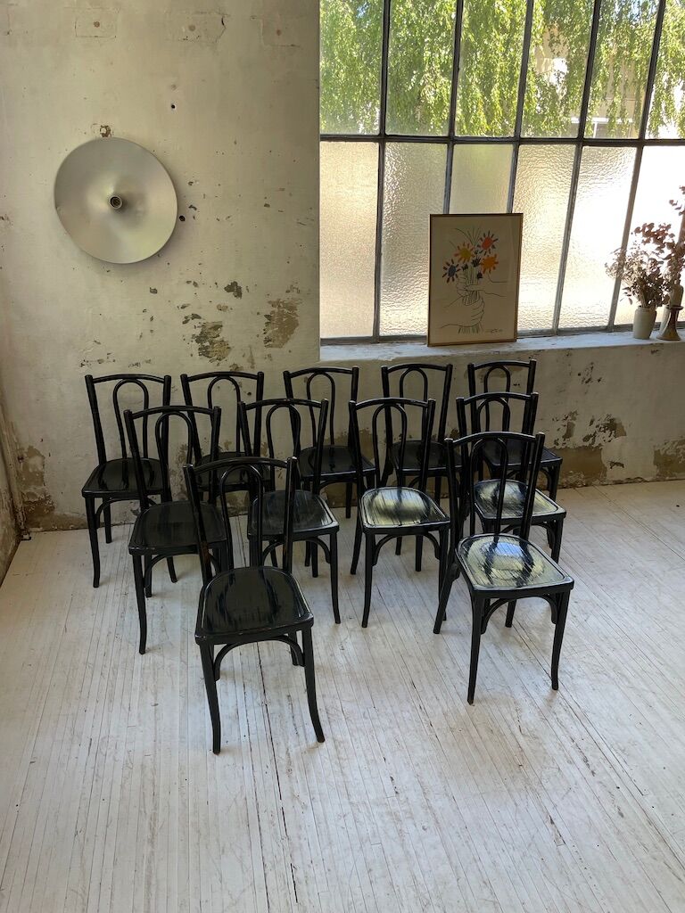 Lot 11 black Baumann bistro chairs