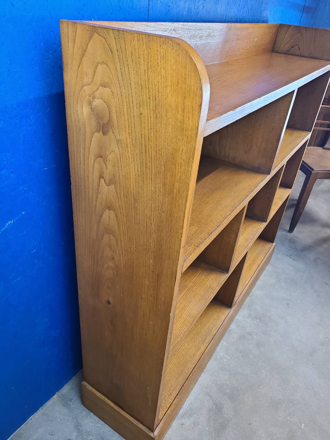 Large shelf, vintage solid oak bookcase from the 60s