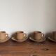 4 stoneware coffee cups