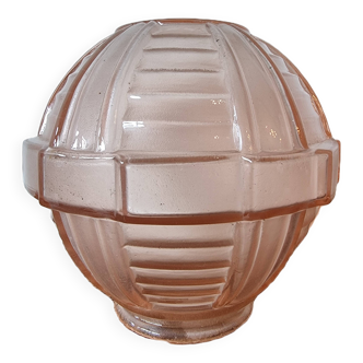 French Glass Pink Lampshade From The 50s