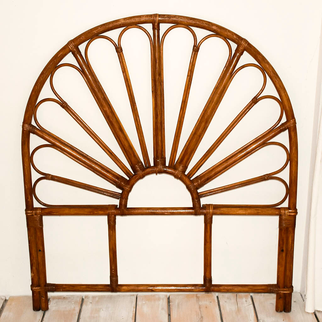 Brown rattan headof 1 seat 1 person L 100 cm vintage