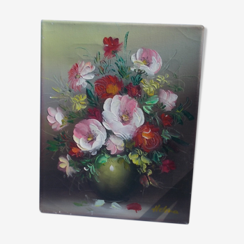 Canvas painting bouquet flowers