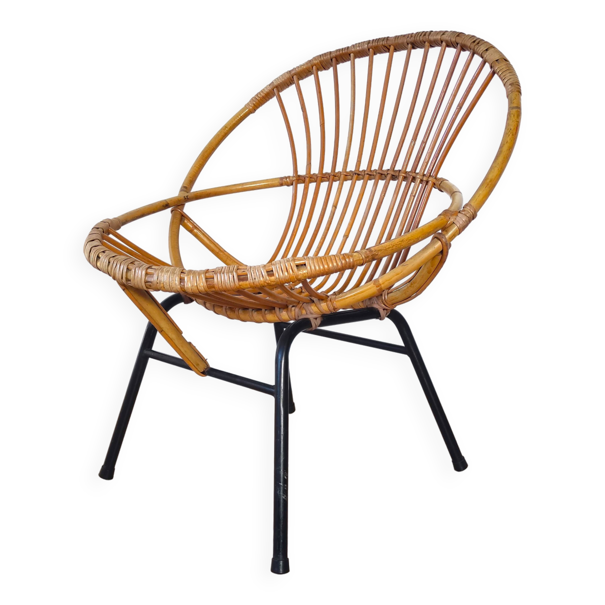 Vintage rattan chair, Rohe Noordwolde, 1960s