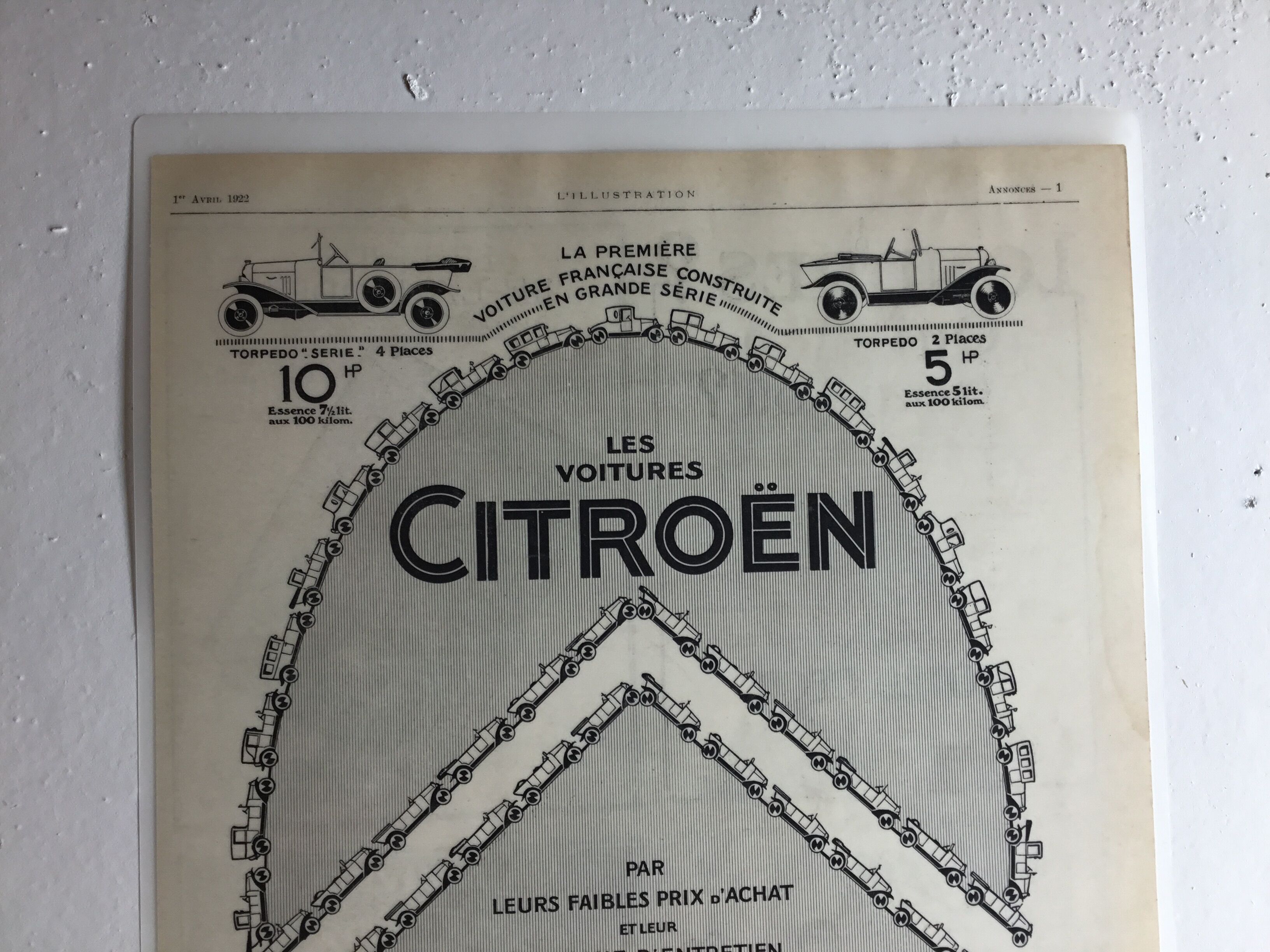 Authentic plastic advertising poster A4 Citroen