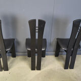 Post modern wooden dining chairs, 1980s - set of 6