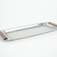 Plateau rectangulaire en acier inoxydable, design danois, années 1970, fabriqué au Danemark