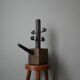 Candle holder wood wrought iron folk art decoration brutalist handmade countryside candlestick candelabra