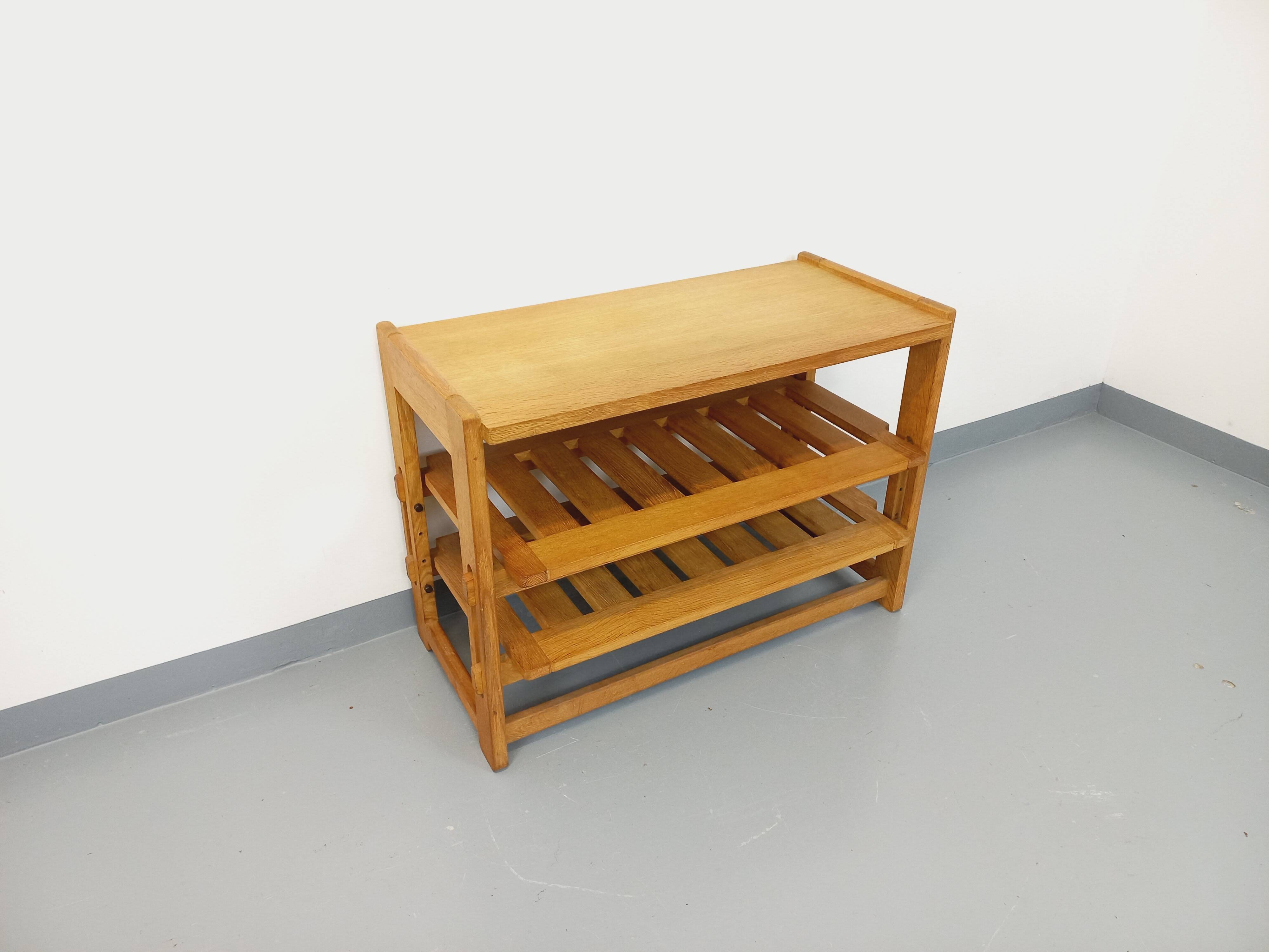 Guillerme et Chambron vintage open storage unit in solid oak