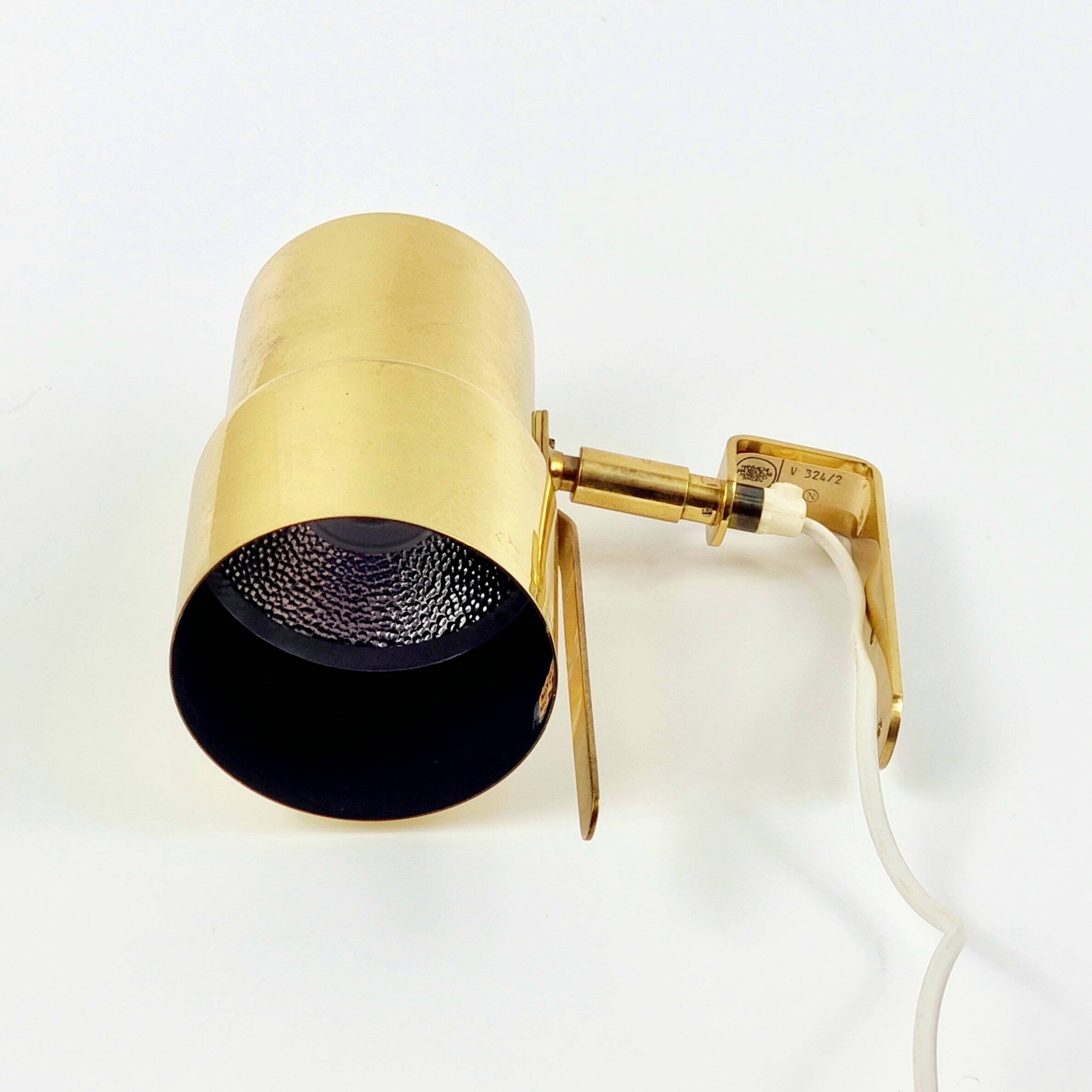 Pair Of Mid Century Scandinavian Brass Wall Lights By H.A. Jakobsson, 1960s