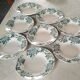 8 hollow plates Anemone pattern of St Amand green gray color