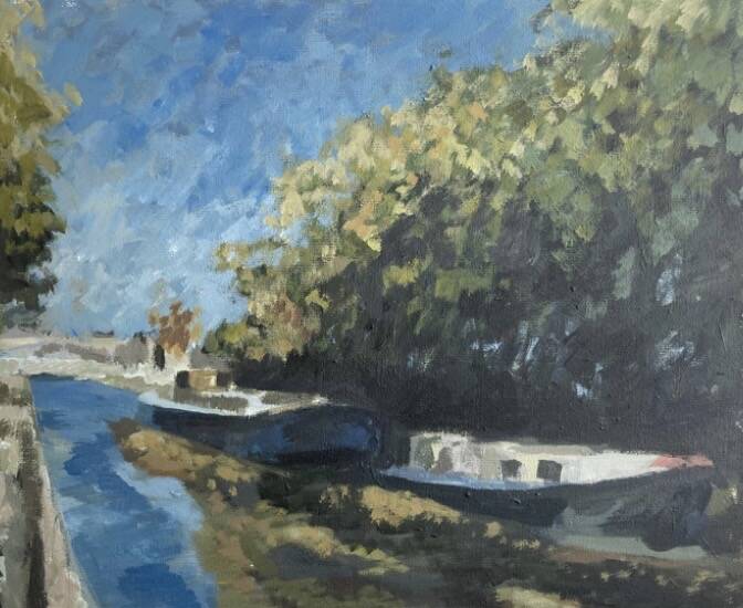 Barge on the banks of the Saône