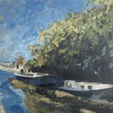 Barge on the banks of the Saône