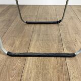 Vintage children's folding armchair in metal and striped canvas