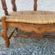 Provencal double armchair with woven rush in walnut