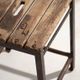 Vintage industrial stool made of pine wood and iron – Central Europe, around 1950