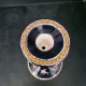 Antique candlestick Faïence from Gien - Renaissance Decor Blue Background - Painted
