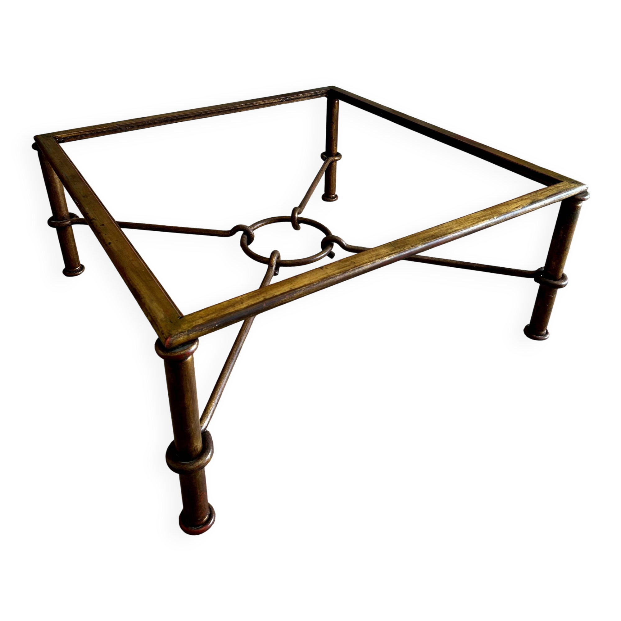 XL Gilt Coffee Table, Italy, 1970's, by Giovanni Banci for Hermes